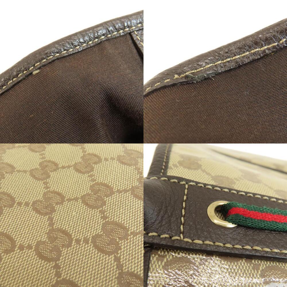 GUCCI GG Crystal Tote Bag Beige Brown Leather - Picture 8 of 11